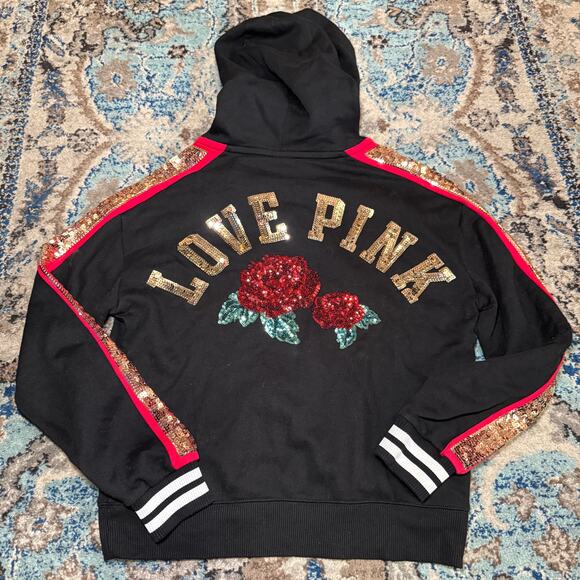 vs pink bling hoodie roses - Picture 1 of 5